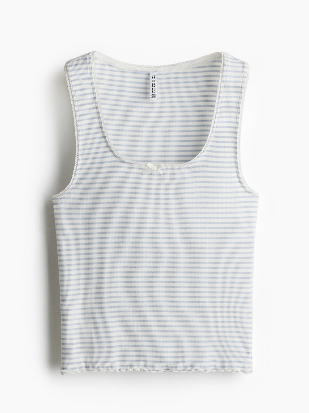 H&M Blue and White Striped Ribbed Tank NWOT